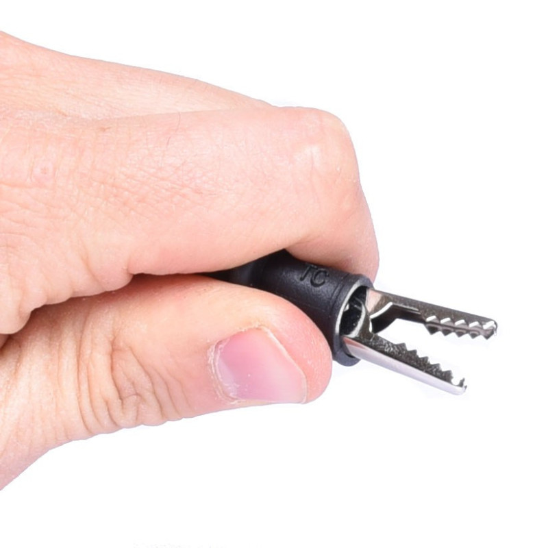 KROKODYLEK POMIAROWY 4mm CZARNY NA BANAN