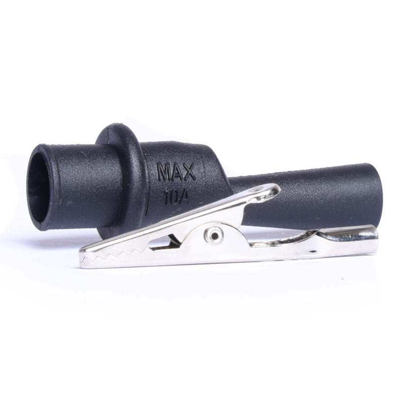 KROKODYLEK POMIAROWY 4mm CZARNY NA BANAN