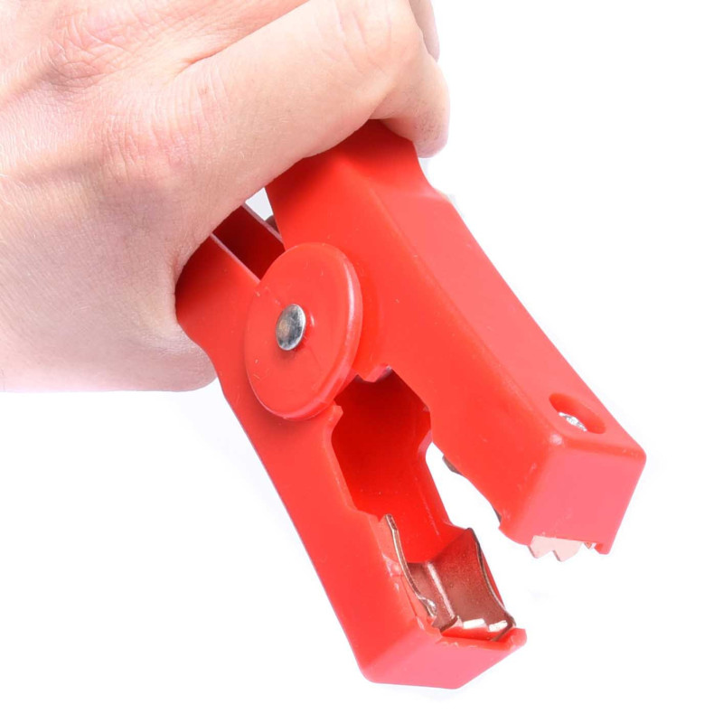 KROKODYLEK DUŻY 100A CZERWONY ZŁĄCZE AKUMULATORA