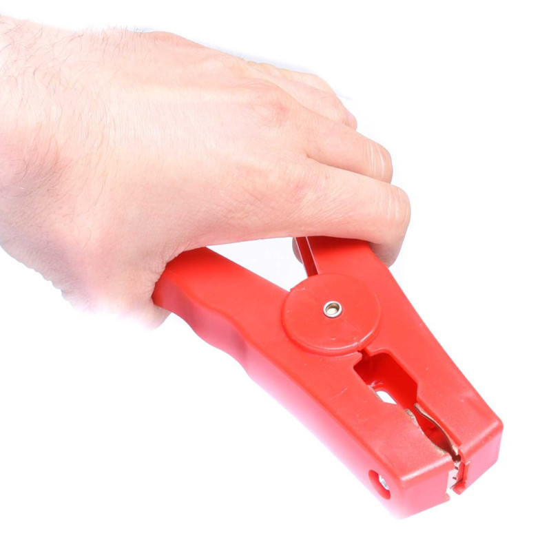 KROKODYLEK DUŻY 100A CZERWONY ZŁĄCZE AKUMULATORA