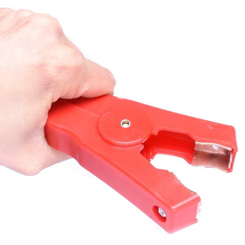 KROKODYLEK DUŻY 100A CZERWONY ZŁĄCZE AKUMULATORA