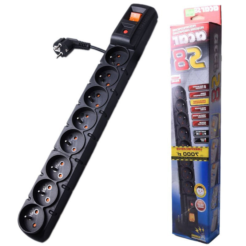 LISTWA ZASILAJĄCA ACAR S8 1,5m RACK 19" CZARNA