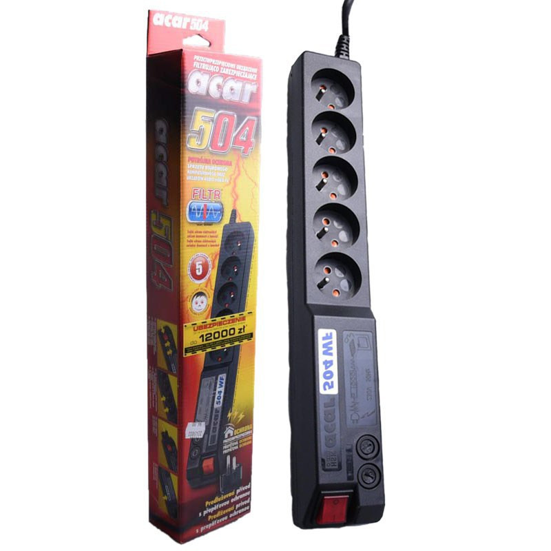 LISTWA ZASILAJĄCA ACAR 504WF 3m CZARNA