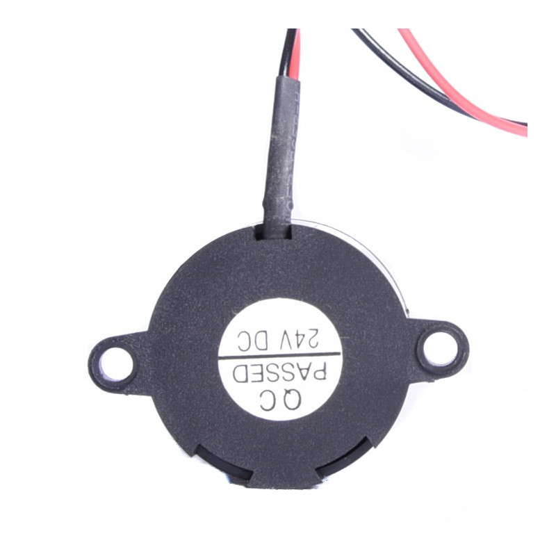 BUZZER 24V (16-27V) 85dB FCE28 2P24L PRZERYWANY CZARNY fi28mm H20mm