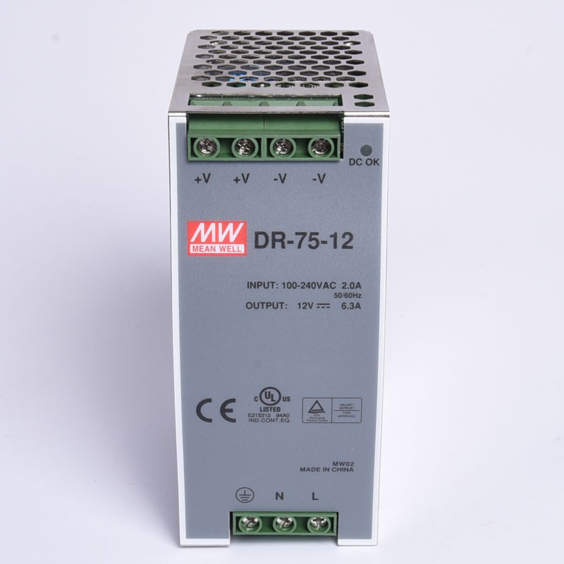 ZASILACZ NA SZYNĘ DIN DR-75-12 12V 6,3A