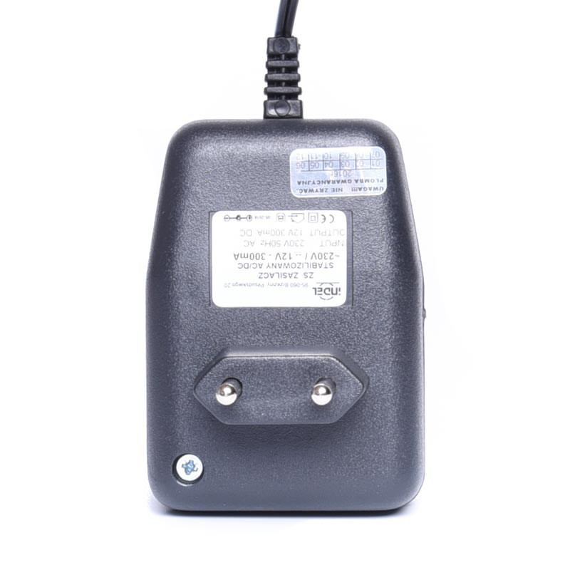 ZASILACZ 12V DC 300mA STABILIZOWANY INDEL TRANSFORMATOROWY