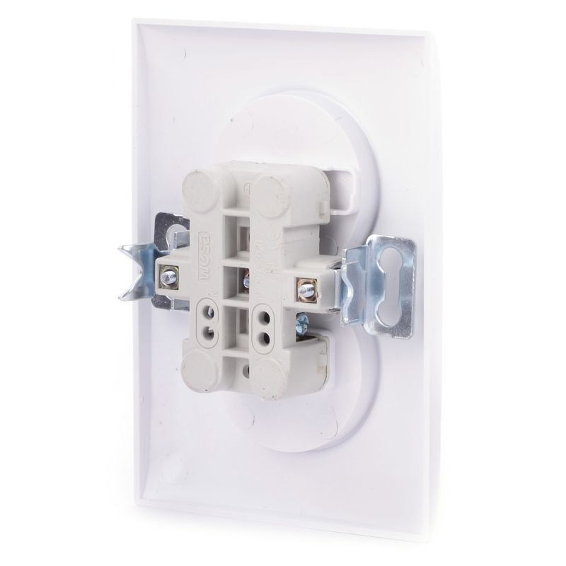 GNIAZDO 230V PODWÓJNE Z UZIEMIENIEM PODTYNKOWE LC16B WESA BIAŁE