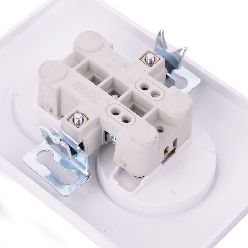 GNIAZDO 230V PODWÓJNE Z UZIEMIENIEM PODTYNKOWE LC16B WESA BIAŁE