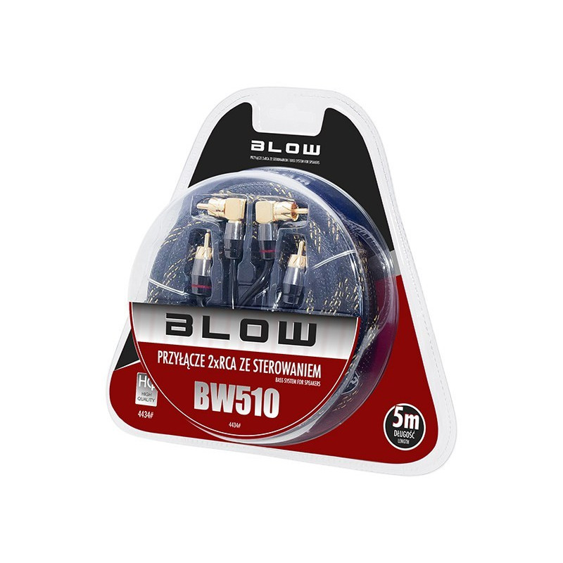 ZESTAW KABLI 2XRCA 6mm 5m KĄT+STER HI-END CAR AUDIO 4434#