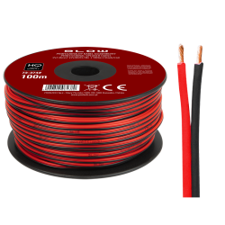 PRZEWÓD GŁOŚNIKOWY 2x1,0 CZARNY Z PASKIEM CCA