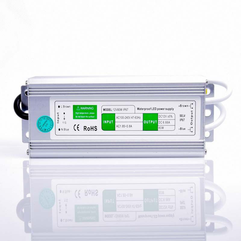 ZASILACZ LED 12V 6,6A 80W IP67 JLM
