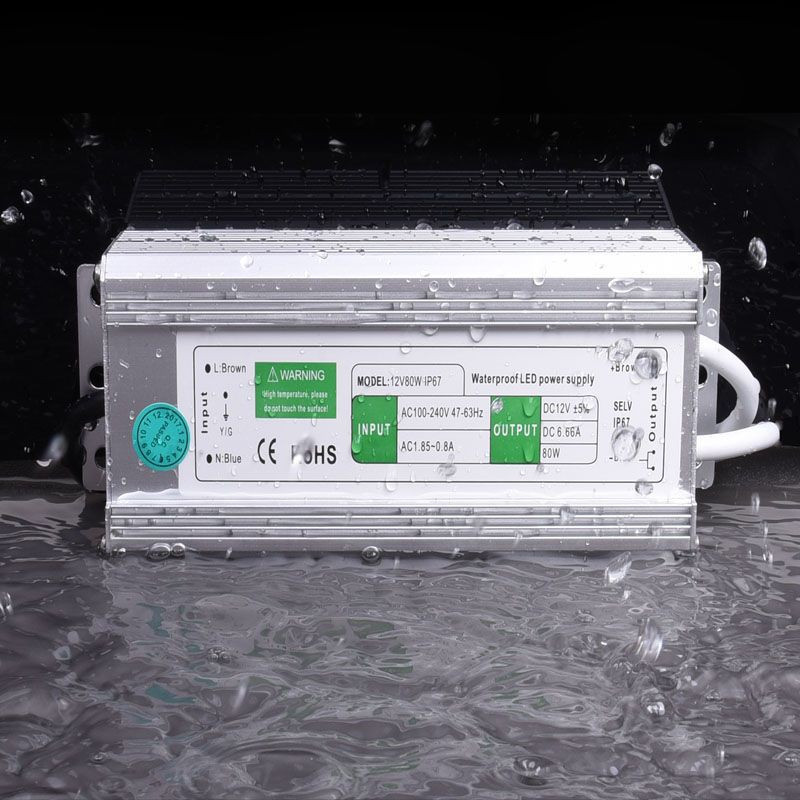 ZASILACZ LED 12V 6,6A 80W IP67 JLM