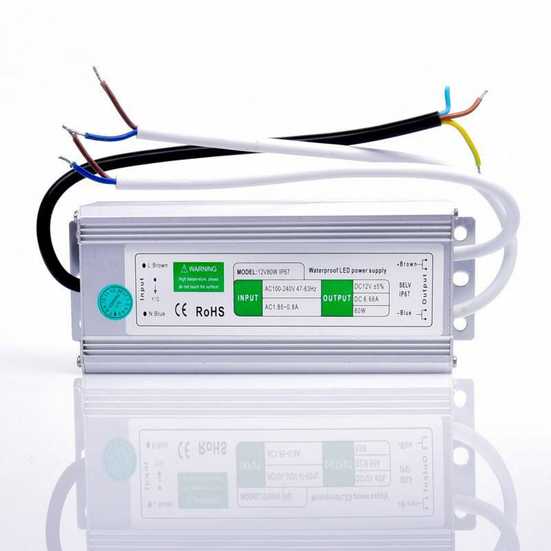 ZASILACZ LED 12V 6,6A 80W IP67 JLM