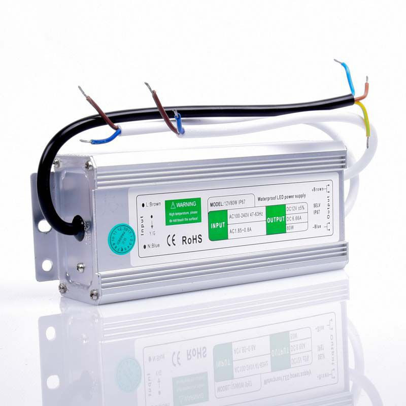 ZASILACZ LED 12V 6,6A 80W IP67 JLM