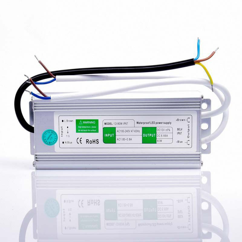 ZASILACZ LED 12V 6,6A 80W IP67 JLM