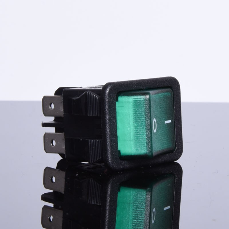 PRZEŁĄCZNIK ON-OFF ZIELONY CANAL 16A 250V BISTABILNY 4-PIN DO LISTWY