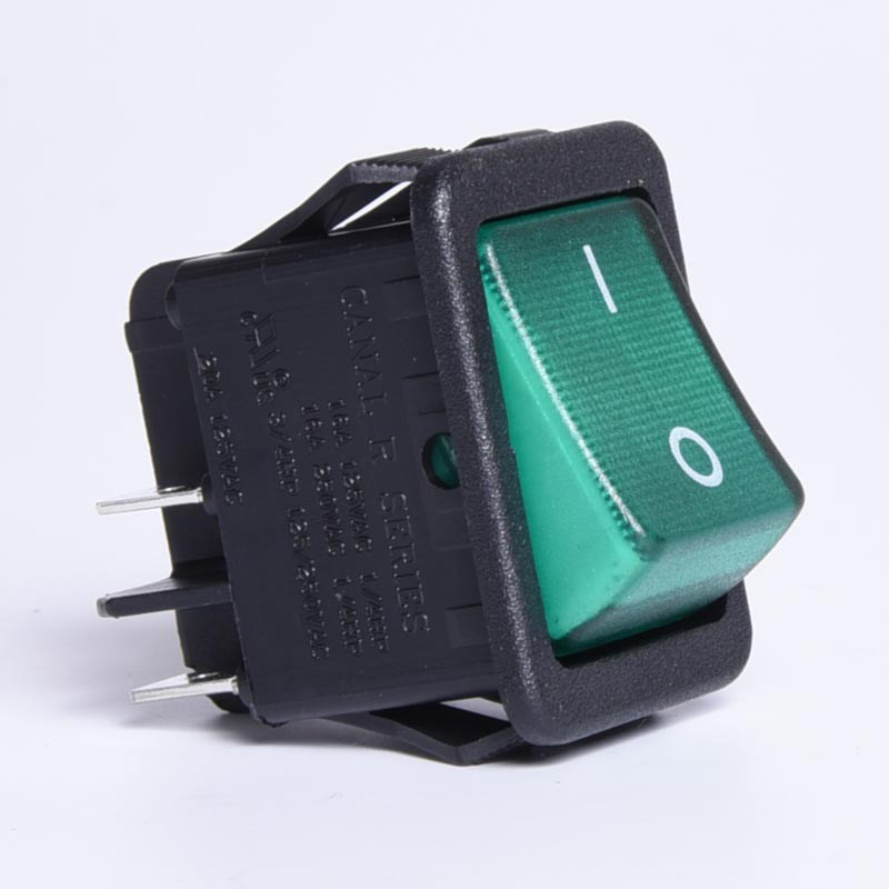 PRZEŁĄCZNIK ON-OFF ZIELONY CANAL 16A 250V BISTABILNY 4-PIN DO LISTWY