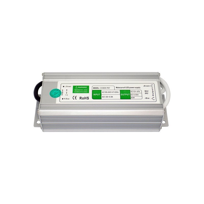 ZASILACZ LED 12V 6.6A 80W IP67 JLM