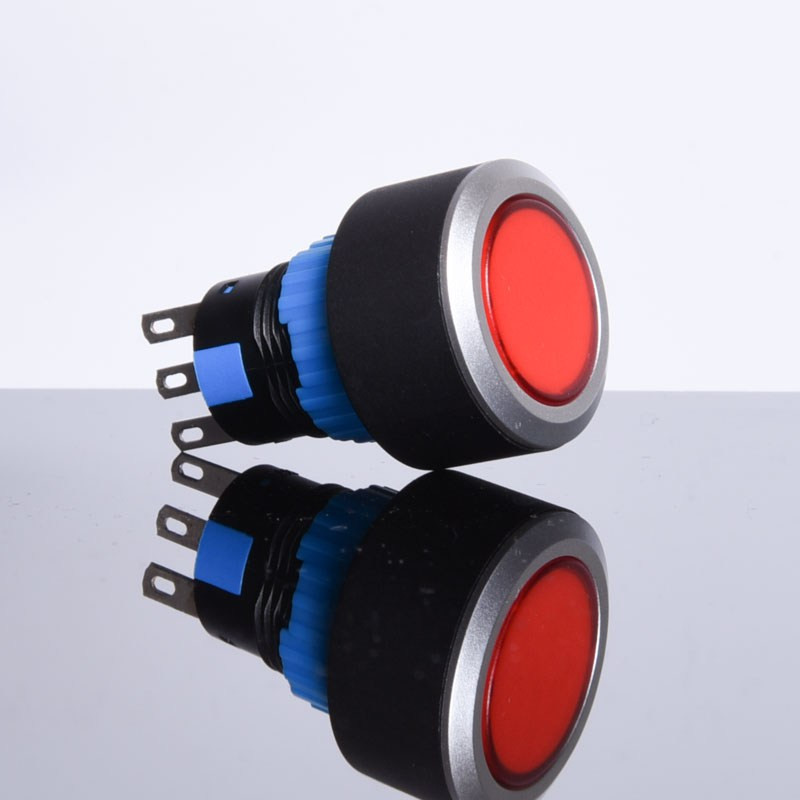 PRZEŁĄCZNIK PRZYCISKOWY LAS1-AWY-11Z ON-ON CZERWONY BEZ PODŚWIETLENIA