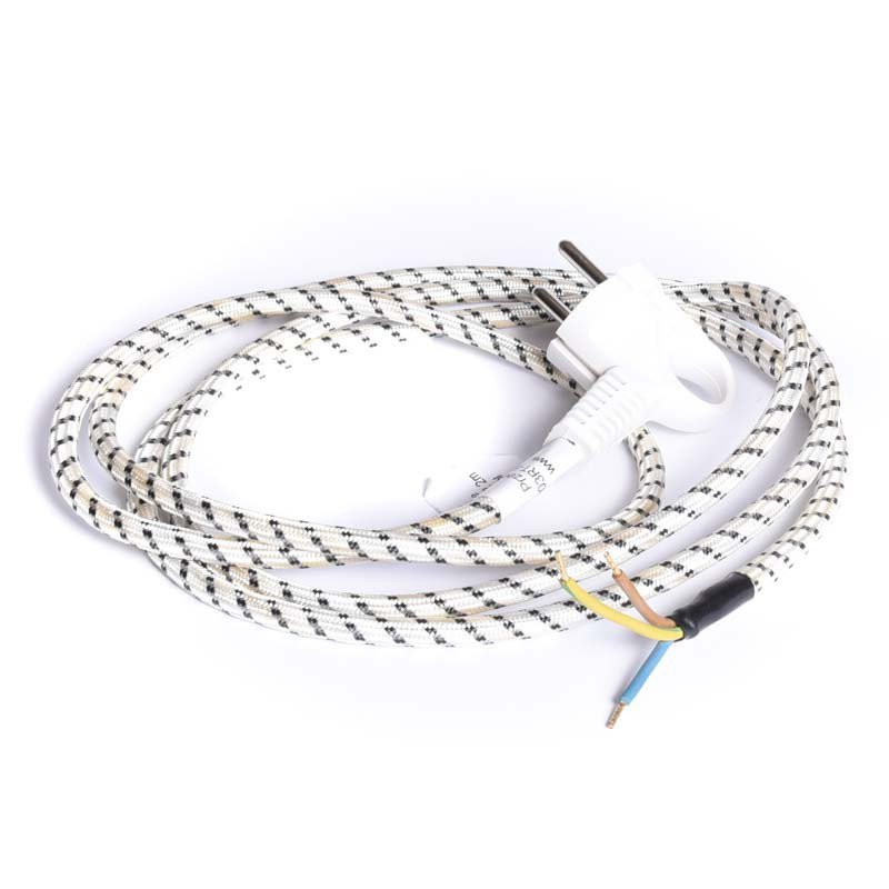 PRZEWÓD ZASILAJĄCY 2m W OPLOCIE 3x0,75mm2