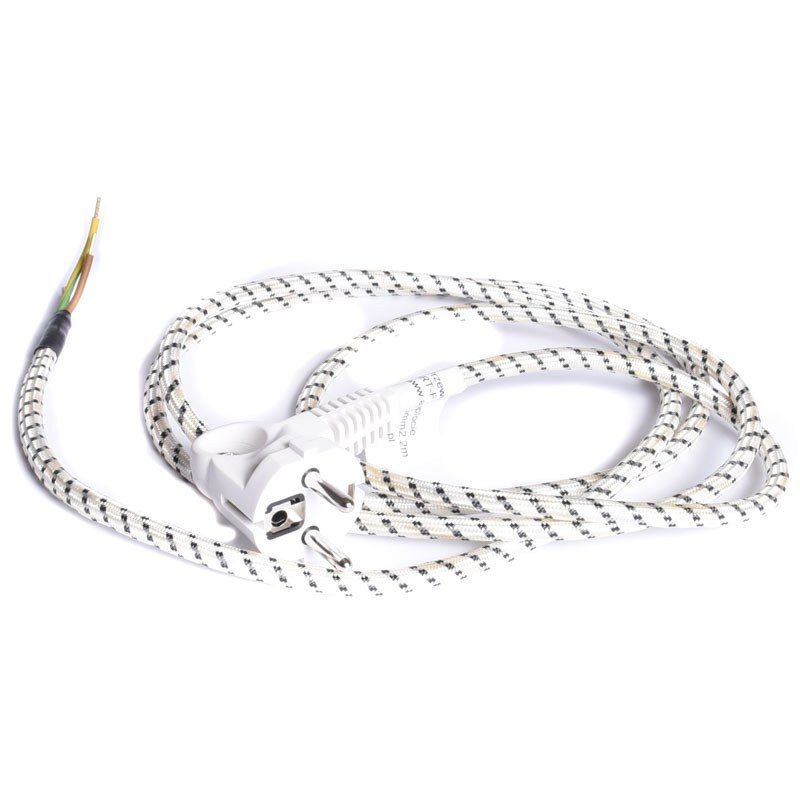 PRZEWÓD ZASILAJĄCY 2m W OPLOCIE 3x0,75mm2