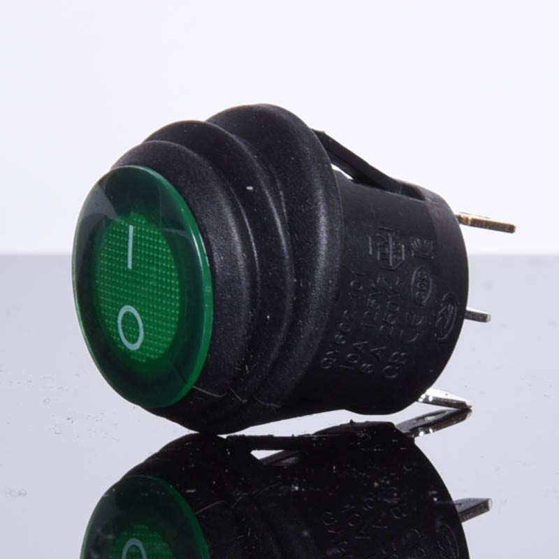PRZEŁĄCZNIK PODŚWIETLANY OKRĄGŁY AC HERMETYCZNY ZIELONY