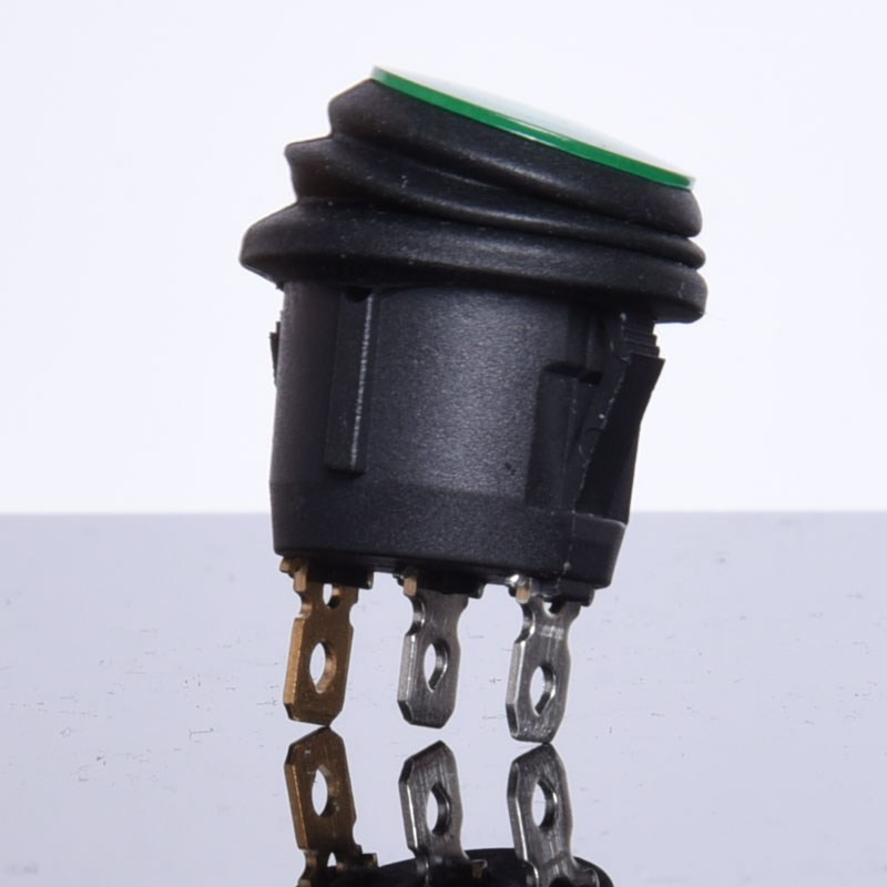 PRZEŁĄCZNIK PODŚWIETLANY OKRĄGŁY AC HERMETYCZNY ZIELONY