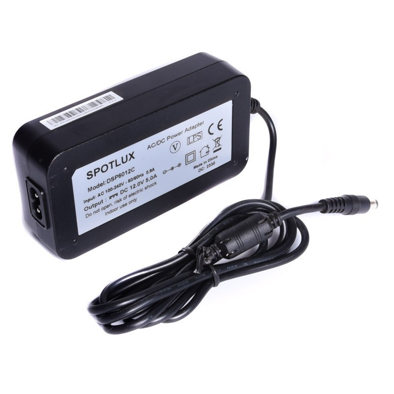 ZASILACZ 12V 5A 60W 5,5/2,1 Z KABLEM AC ÓSEMKA DSP6012C