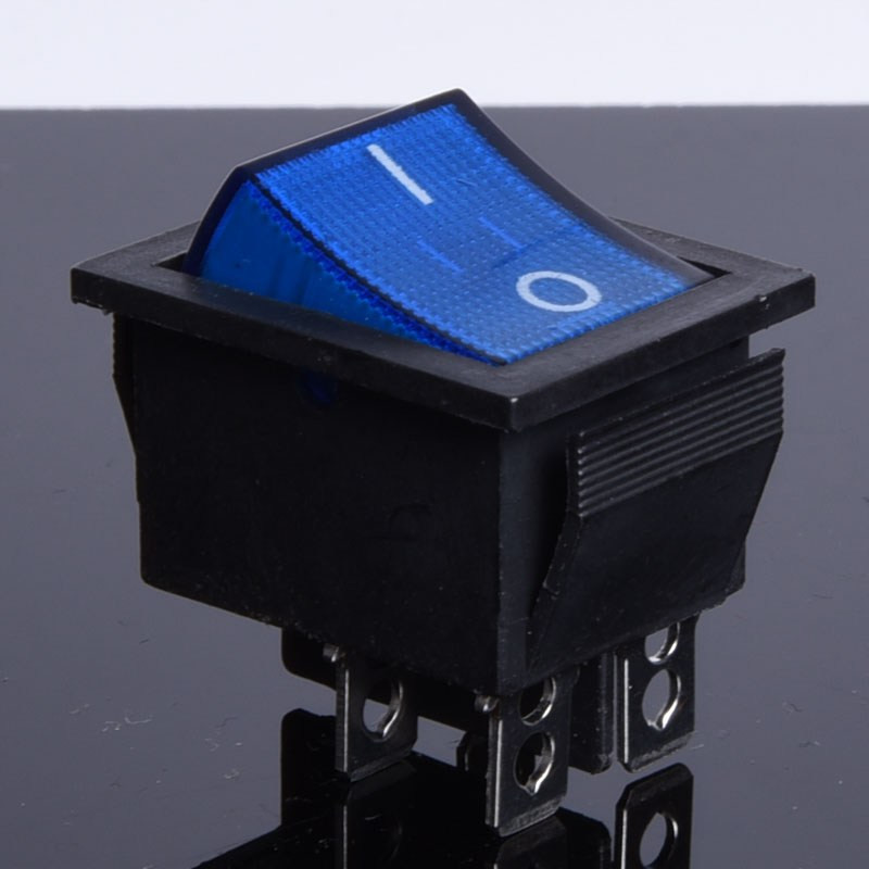 PRZEŁĄCZNIK 12V PODŚWIETLANY DUŻY  NIEBIESKI 1-0 BISTABILNY