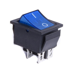 PRZEŁĄCZNIK 12V PODŚWIETLANY DUŻY  NIEBIESKI 1-0 BISTABILNY