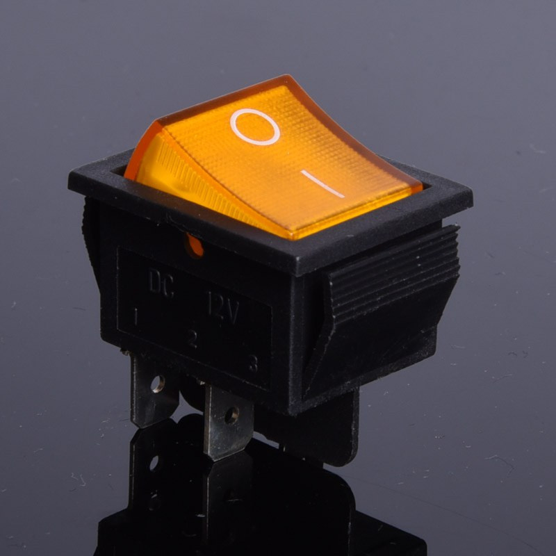 PRZEŁĄCZNIK 12V PODŚWIETLANY DUŻY ŻÓŁTY