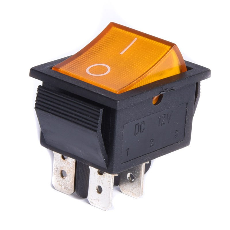 PRZEŁĄCZNIK 12V PODŚWIETLANY DUŻY ŻÓŁTY