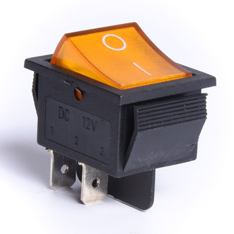 PRZEŁĄCZNIK 12V PODŚWIETLANY DUŻY ŻÓŁTY