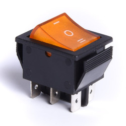 PRZEŁĄCZNIK 12V PODŚWIETLANY DUŻY  ŻÓŁTY 3-POZYCJE