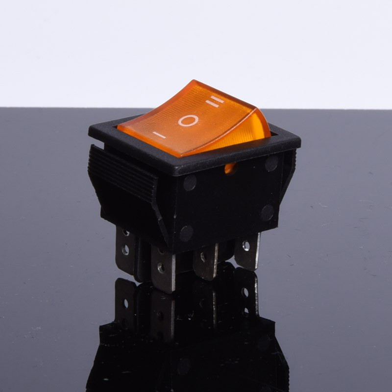 PRZEŁĄCZNIK 12V PODŚWIETLANY DUŻY  ŻÓŁTY 3-POZYCJE