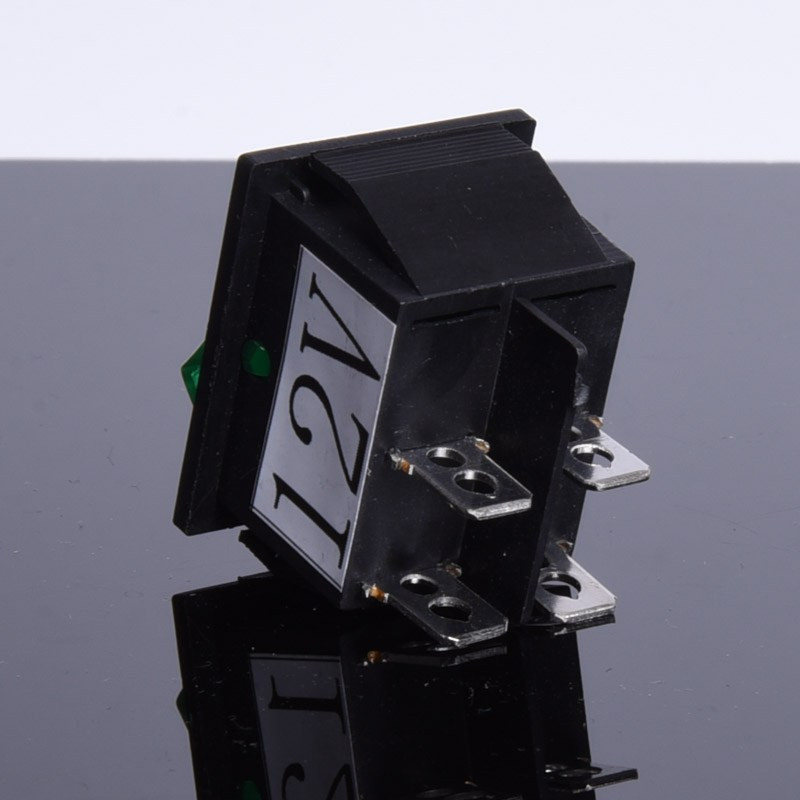 PRZEŁĄCZNIK 12V PODŚWIETLANY DUŻY  ZIELONY