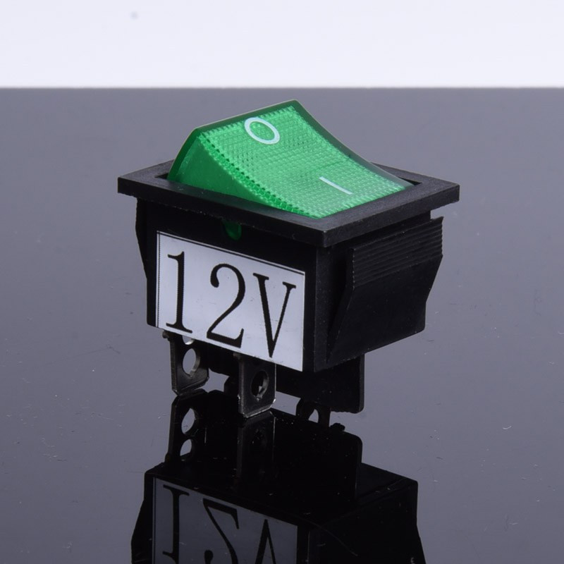 PRZEŁĄCZNIK 12V PODŚWIETLANY DUŻY  ZIELONY