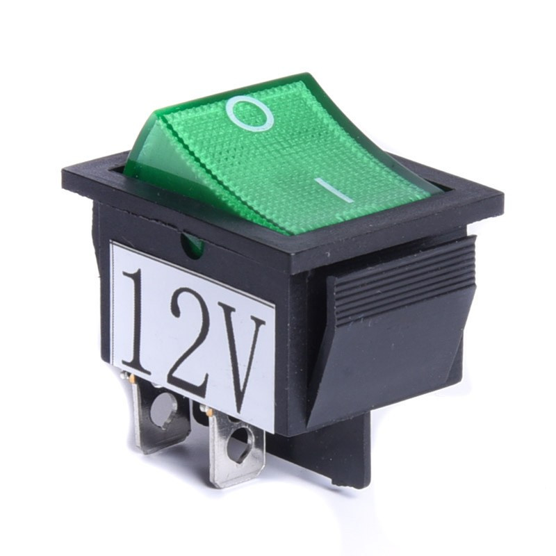 PRZEŁĄCZNIK 12V PODŚWIETLANY DUŻY  ZIELONY