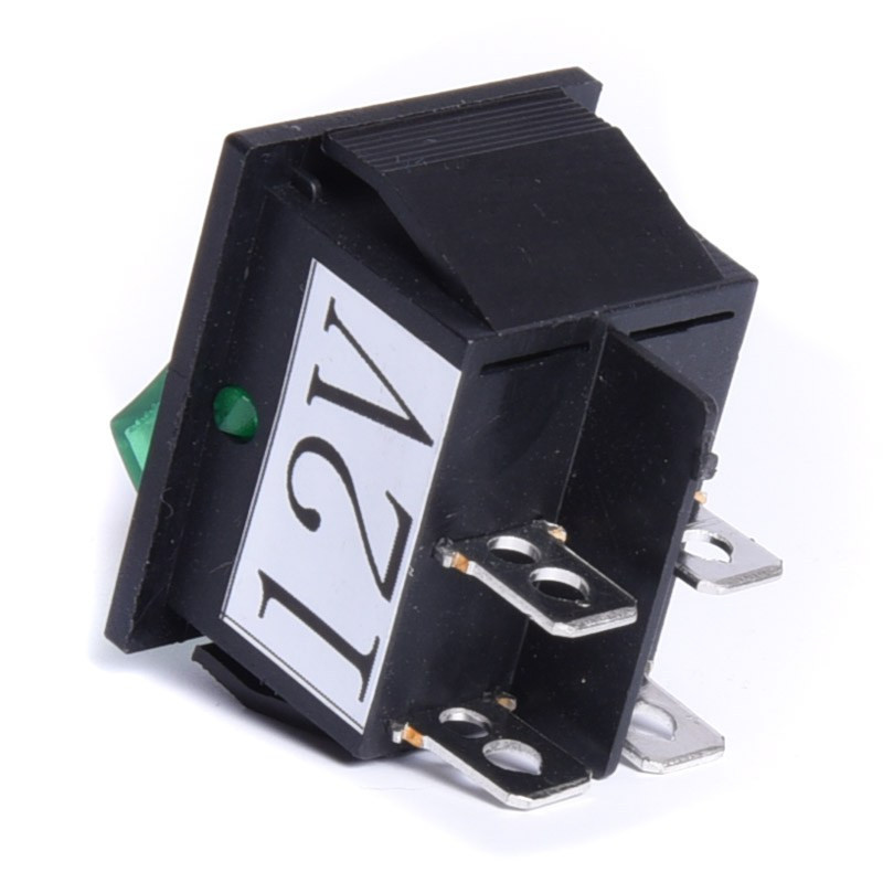 PRZEŁĄCZNIK 12V PODŚWIETLANY DUŻY  ZIELONY