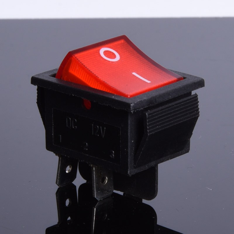 PRZEŁĄCZNIK DC 12V PODŚWIETLANY DUŻY  CZERWONY