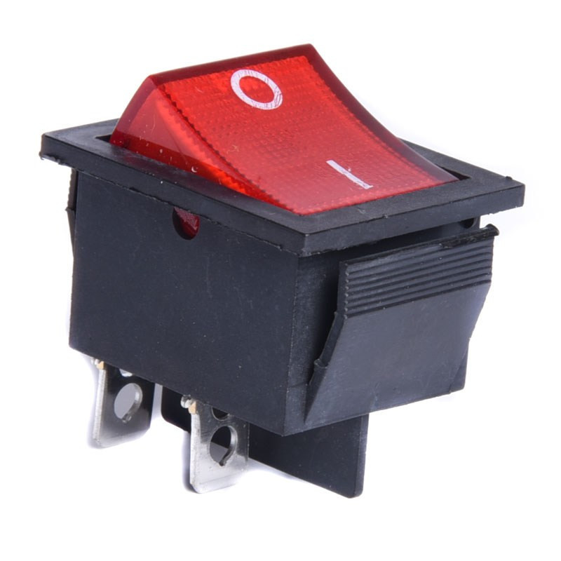 PRZEŁĄCZNIK AC 230V 1/0 PODŚWIETELANY DUŻY CZERWONY