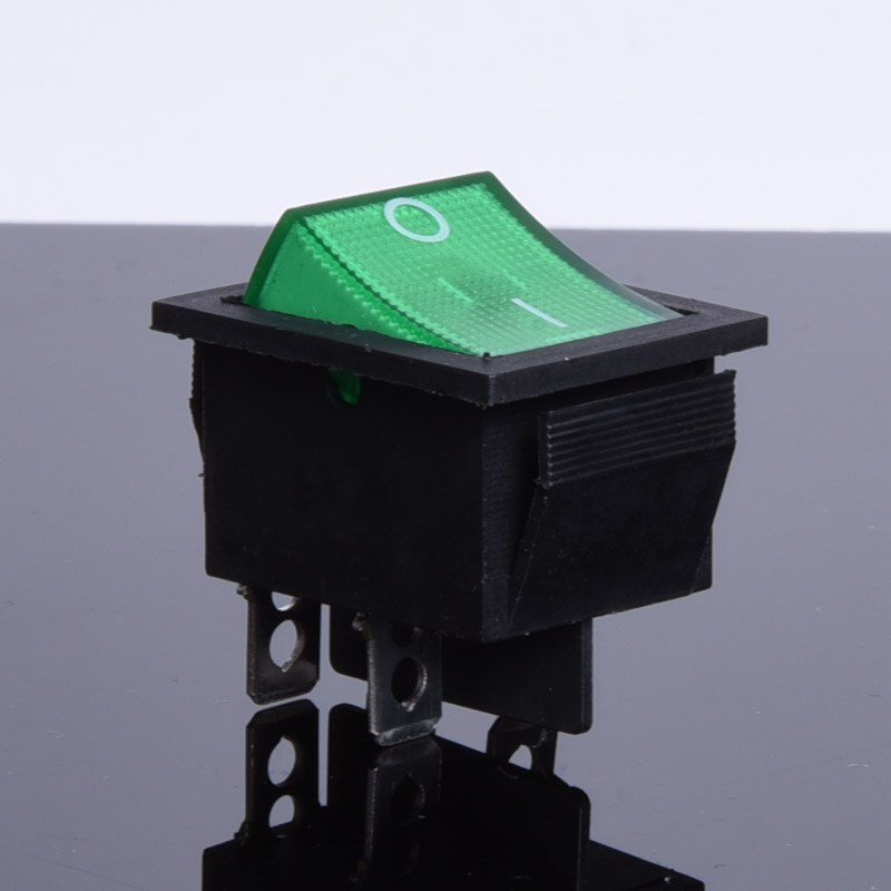 PRZEŁĄCZNIK AC 230V 1/0 PODŚWIETELANY DUŻY ZIELONY