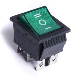 PRZEŁĄCZNIK KOŁYSKOWY DUŻY PODŚWIETLANY ZIELONY I*0*II PODWÓJNY