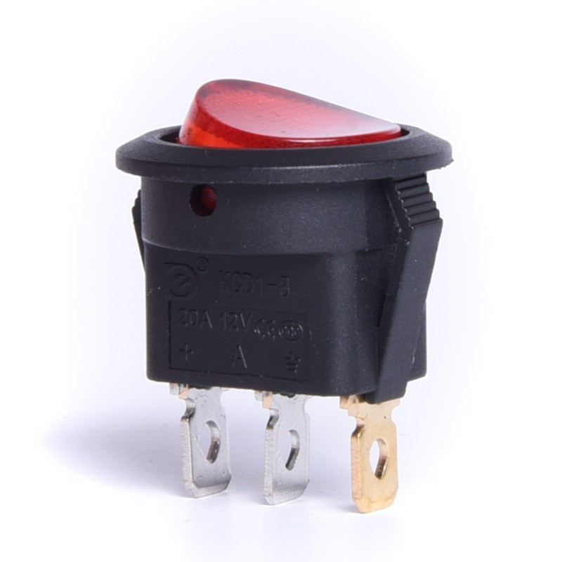 PRZEŁĄCZNIK 12V PODŚWIETLANY OKRĄGŁY  CZERWONY