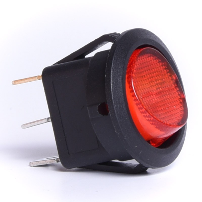 PRZEŁĄCZNIK 12V PODŚWIETLANY OKRĄGŁY  CZERWONY