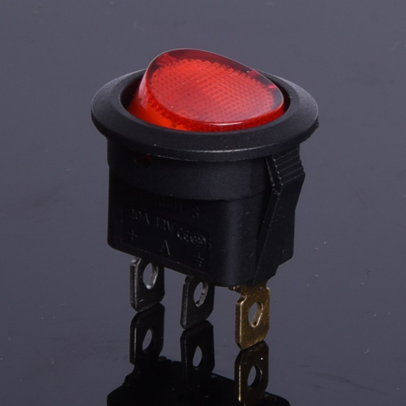 PRZEŁĄCZNIK 12V PODŚWIETLANY OKRĄGŁY  CZERWONY