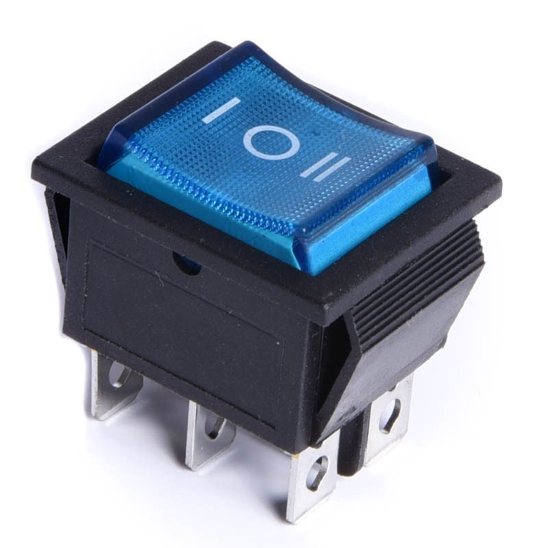 PRZEŁĄCZNIK 12V PODŚWIETLANY DUŻY  NIEBIESKI 3-POZYCJE