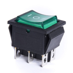 PRZEŁĄCZNIK 12V PODŚWIETLANY DUŻY  ZIELONY 3-POZYCJE