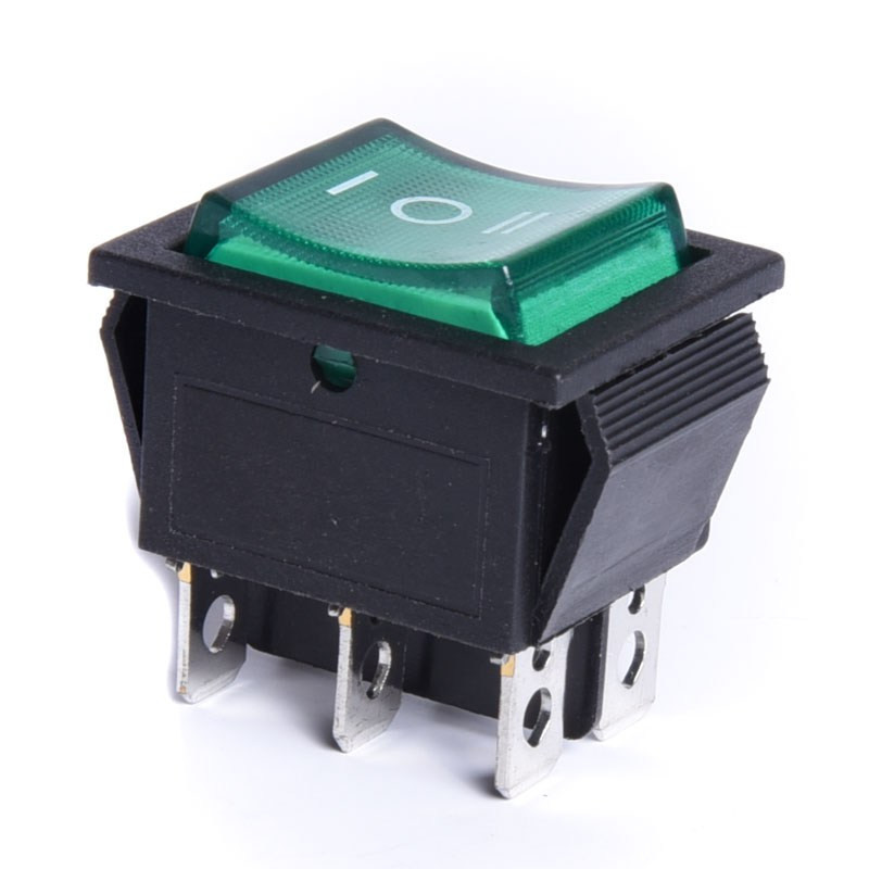 PRZEŁĄCZNIK 12V PODŚWIETLANY DUŻY  ZIELONY 3-POZYCJE