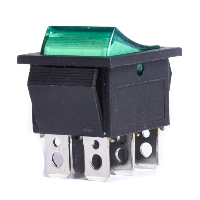 PRZEŁĄCZNIK 12V PODŚWIETLANY DUŻY  ZIELONY 3-POZYCJE